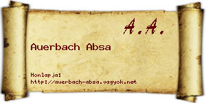 Auerbach Absa névjegykártya